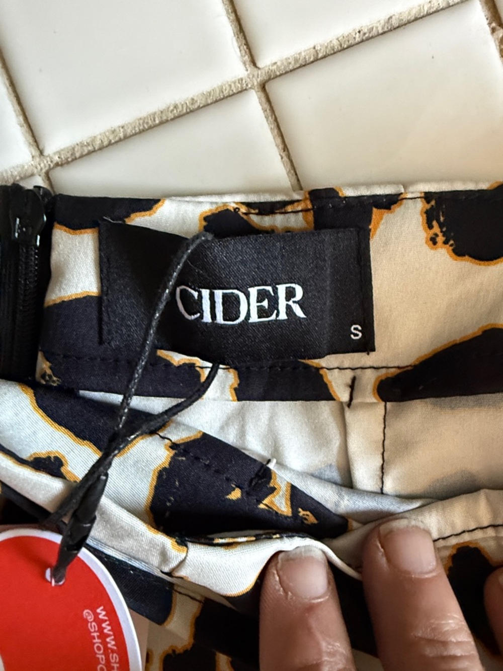 Cider Black & White animal -Print Mini Skirt with Coin Trim-NWT - Picture 4 of 6